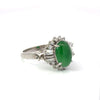 Estate Diamond & Jade Platinum Ring