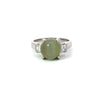 Estate Cats Eye Chrysoberyl & Diamond Platinum Ring