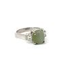 Estate Cats Eye Chrysoberyl & Diamond Platinum Ring