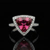 Contemporary Diamond & Pink Tourmaline 14K White Gold Ring