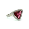 Contemporary Diamond & Pink Tourmaline 14K White Gold Ring