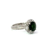 Estate Diamond & Green Tourmaline Platinum Ring