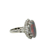 Estate Black Opal & Diamond Platinum Ring