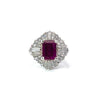 Estate Diamond & Tourmaline Platinum Ring