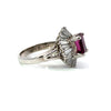 Estate Diamond & Tourmaline Platinum Ring
