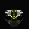 Estate Diamond & Platinum Peridot Ring