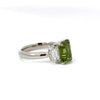 Estate Diamond & Platinum Peridot Ring
