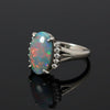 Estate Black Opal & Diamond Platinum Ring