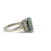 Estate Black Opal & Diamond Platinum Ring