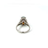 Estate Black Opal & Diamond Platinum Ring