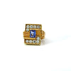 Estate Diamond & Tanzanite 18k Yellow Gold Ring
