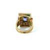 Estate Diamond & Tanzanite 18k Yellow Gold Ring