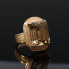 Estate Retro Quartz 18K Yellow Gold Ring