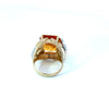 Estate Designer Citrine & Diamond 14K White & Yellow Gold Ring