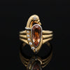 Estate Designer Imperial Topaz & Diamond 18K White & Yellow Gold Ring