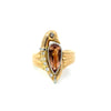 Estate Designer Imperial Topaz & Diamond 18K White & Yellow Gold Ring
