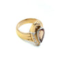 Estate Designer Imperial Topaz & Diamond 18K White & Yellow Gold Ring