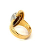 Estate Designer Imperial Topaz & Diamond 18K White & Yellow Gold Ring