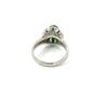 Estate Natural Color Jadeite & Diamond Platinum Ring (GIA)