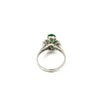 Estate Natural Color Jadeite & Diamond Platinum Ring (GIA)