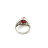 Estate Coral & Diamond Platinum Ring