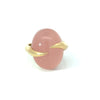Estate Italian Rose Quartz 14k Yellow Gold Ring
