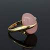 Estate Italian Rose Quartz 14k Yellow Gold Ring