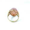 Estate Italian Rose Quartz 14k Yellow Gold Ring