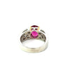 Estate Diamond & Pink Tourmaline 18K White Gold Ring