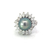 Estate Tahitian Pearl & Diamond Ring