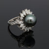 Estate Tahitian Pearl & Diamond Ring