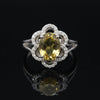 Estate Diamond & Fine Chrysoberyl 18K White Gold Ring