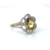 Estate Diamond & Fine Chrysoberyl 18K White Gold Ring