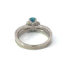 Estate Diamond & Blue Zircon 18K White Gold Ring