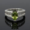 Estate Diamond & Peridot Platinum Ring