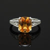 Estate Diamond & Citrine Platinum Ring