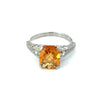 Estate Diamond & Citrine Platinum Ring