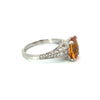 Estate Diamond & Citrine Platinum Ring