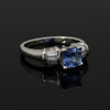 Estate Diamond & Tanzanite Platinum Ring