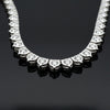 Contemporary 14.14 cttw Diamond Riviera 14K White Gold Graduated Necklace