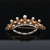 Retro 1940's Diamond & Cultured Pearl 14K/Platinum Crown Brooch