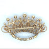 Retro 1940's Diamond & Cultured Pearl 14K/Platinum Crown Brooch