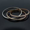 Estate 22.10cttw Diamond 18K Tri Color Gold Slip On Bangle