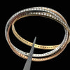 Estate 22.10cttw Diamond 18K Tri Color Gold Slip On Bangle