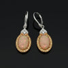 Estate Designer Opal and Fancy Yellow & White Diamond Dangle Earrings