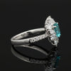Estate (GIA) Mozambique Paraiba Tourmaline and Diamond Platinum Ring