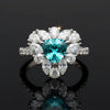 Estate (GIA) Mozambique Paraiba Tourmaline and Diamond Platinum Ring