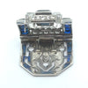 Vintage Diamond, Sapphire, Rock Crystal 14/18Kt White Gold Adjustable Bracelet/Pendant