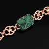 Mid Century Carved Jade & 14K Yellow Gold Bracelet