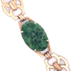 Mid Century Carved Jade & 14K Yellow Gold Bracelet